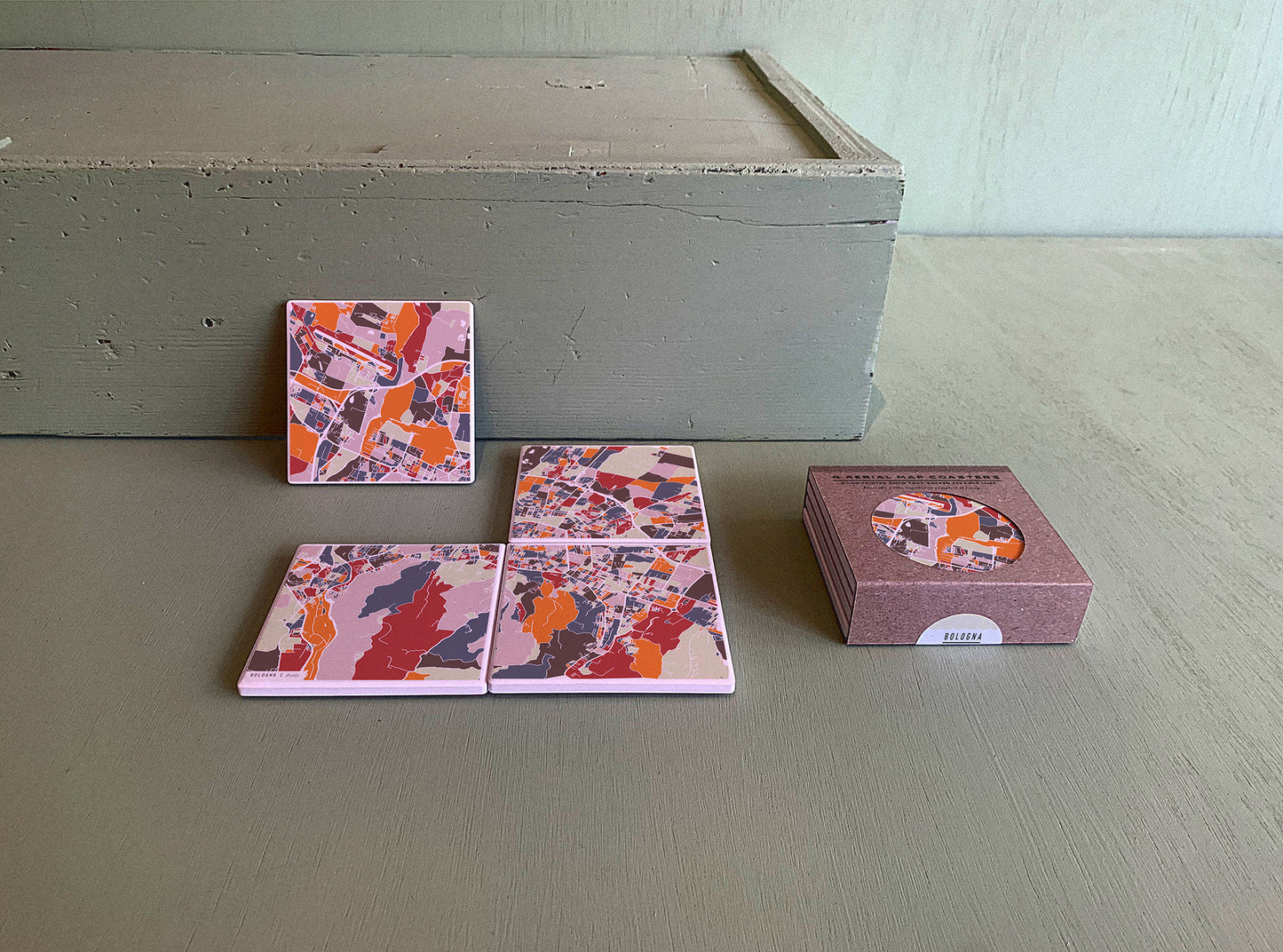 BOLOGNA MAP COASTERS