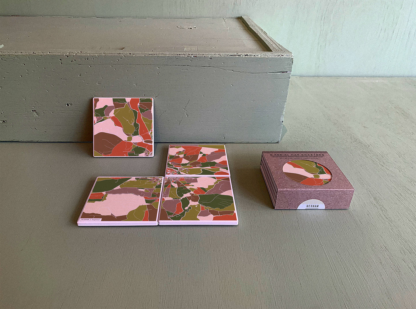 HEXHAM MAP COASTERS