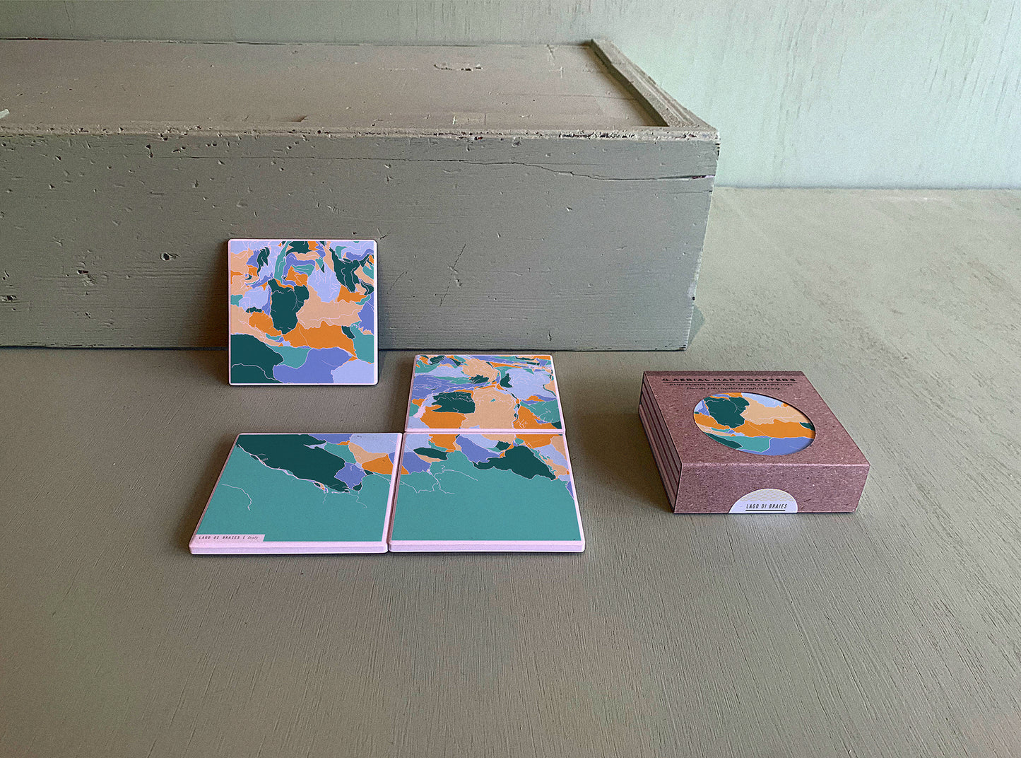 LAGO DI BRAIES MAP COASTERS