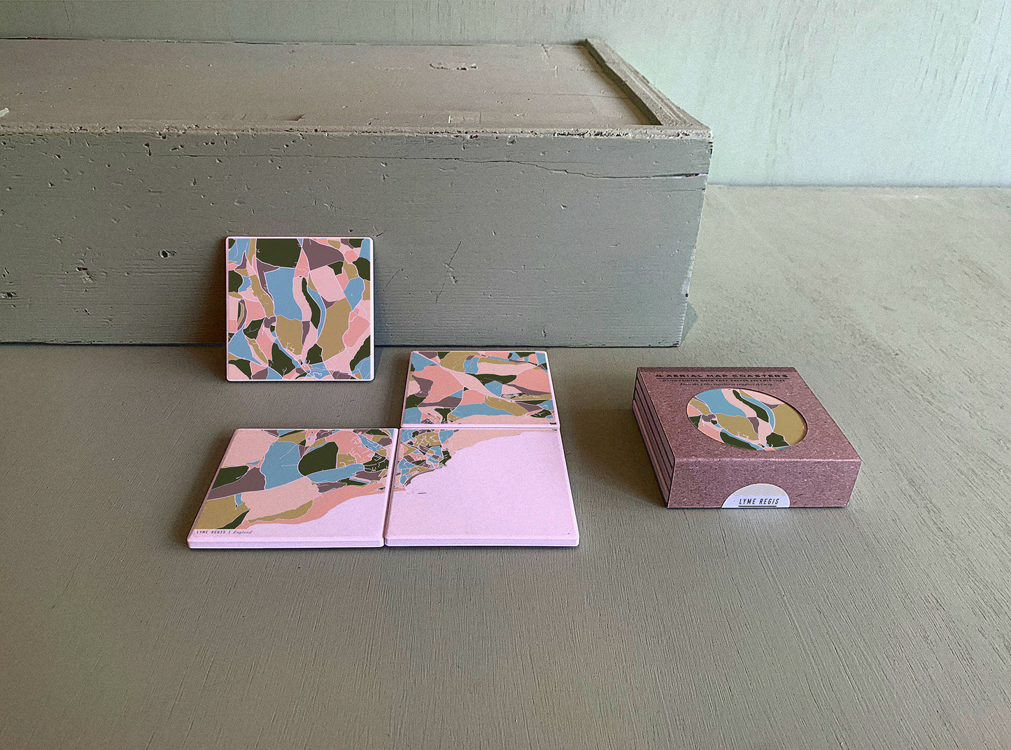 LYME REGIS MAP COASTERS