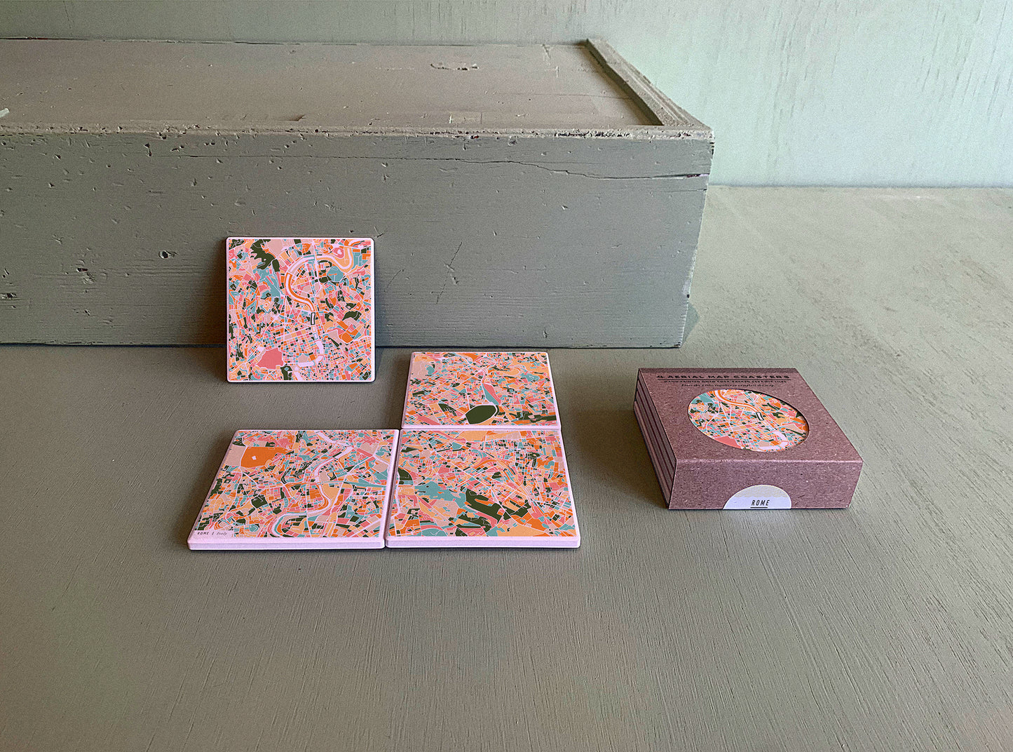 ROME MAP COASTERS