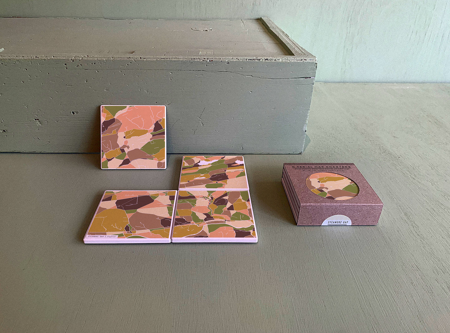 SYCAMORE GAP MAP COASTERS