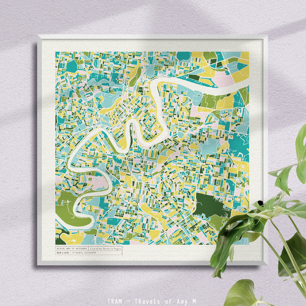 BRISBANE MAP ART PRINT