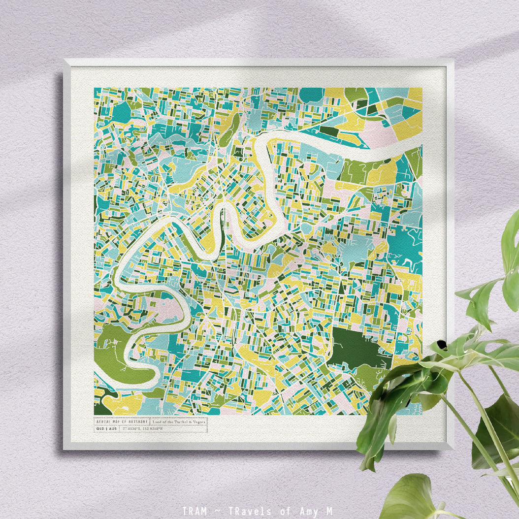 BRISBANE MAP ART PRINT