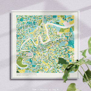 BRISBANE MAP ART PRINT