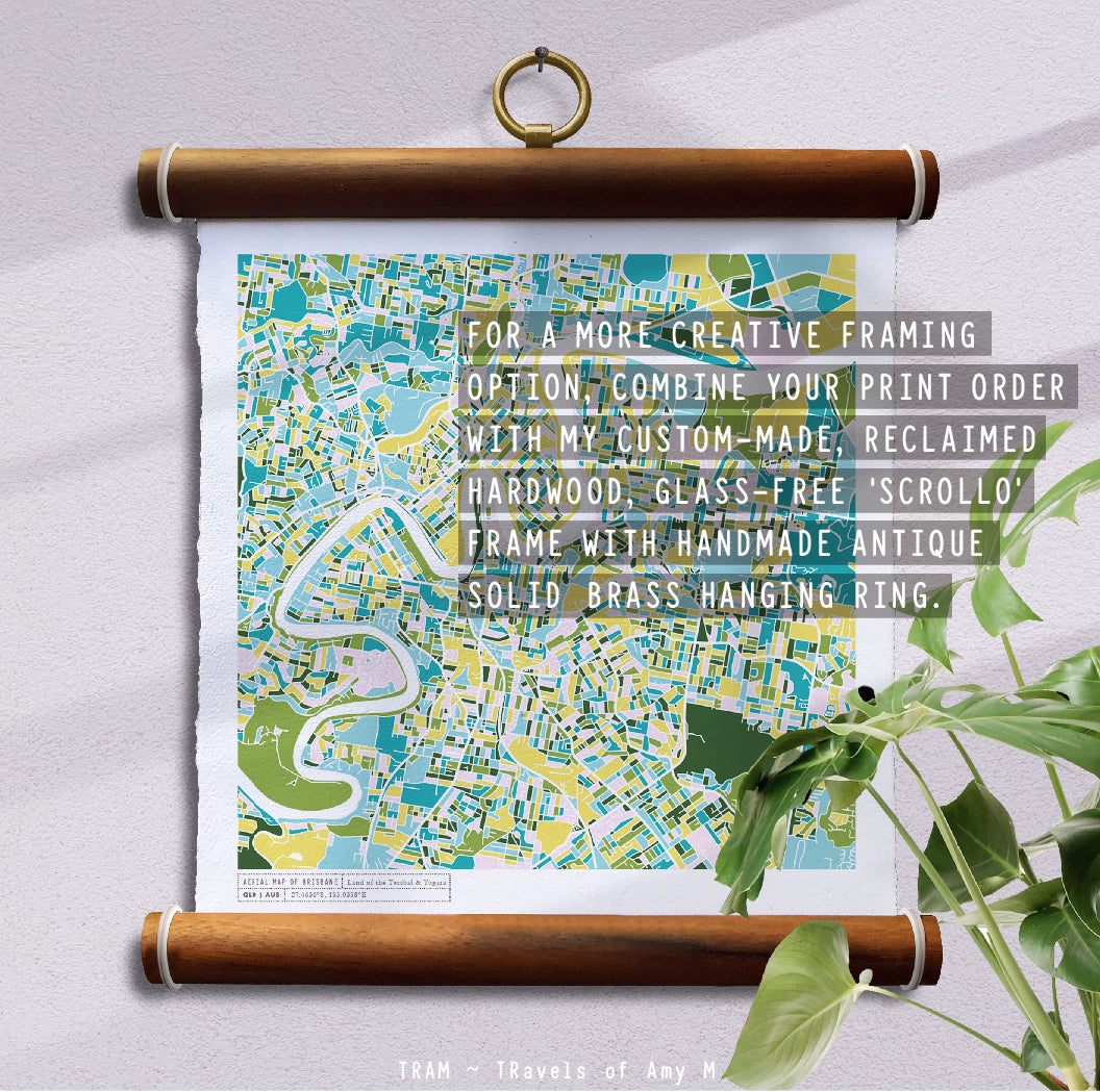 BRISBANE MAP ART PRINT
