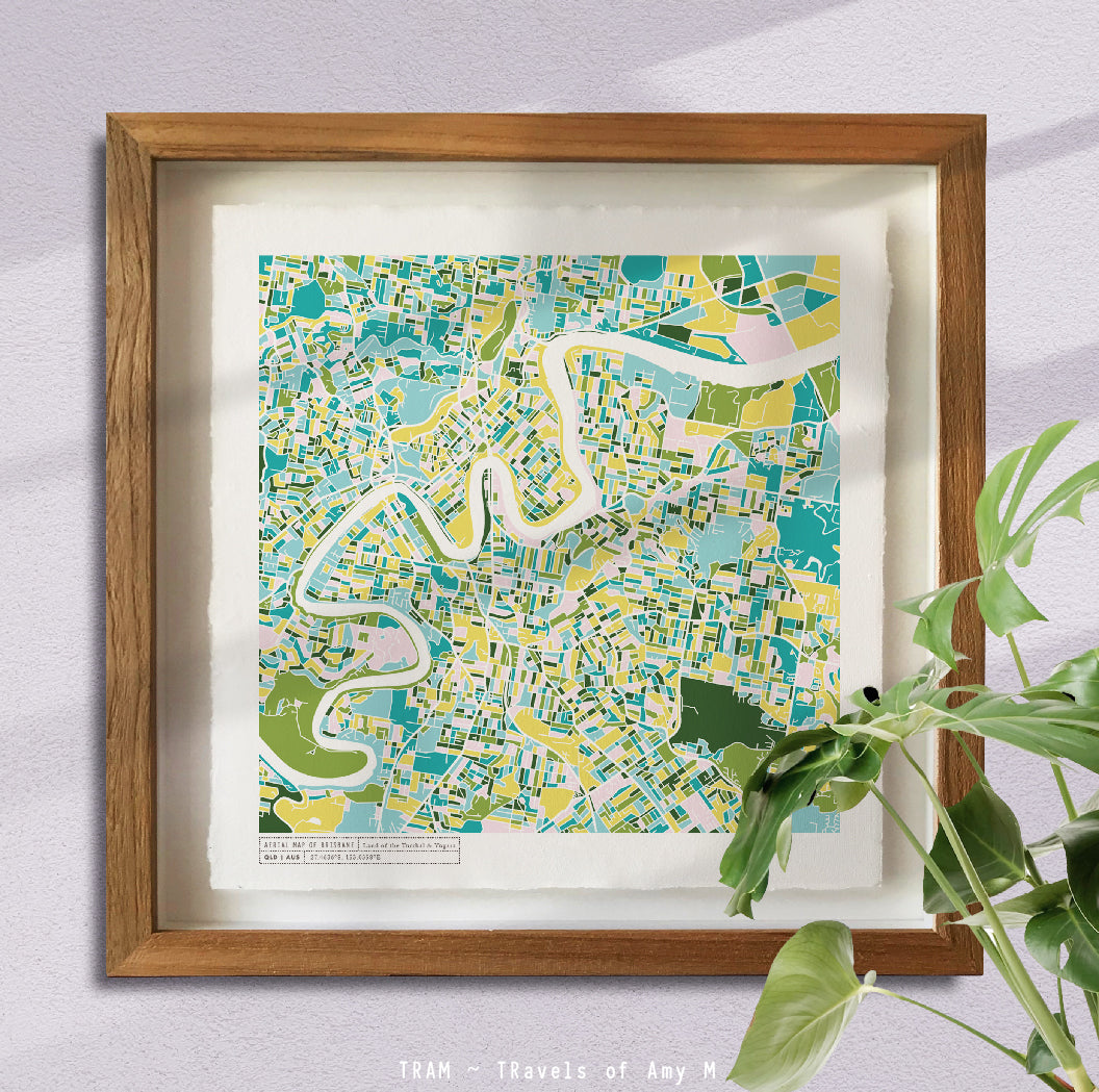 BRISBANE MAP ART PRINT