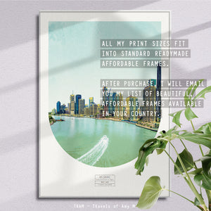 BRISBANE SKYLINE ART PRINT