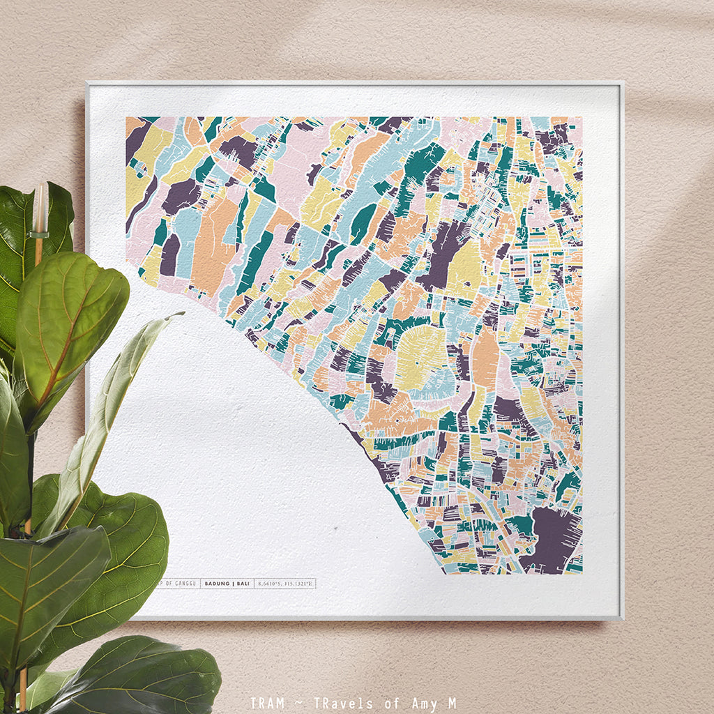 CANGGU MAP ART PRINT