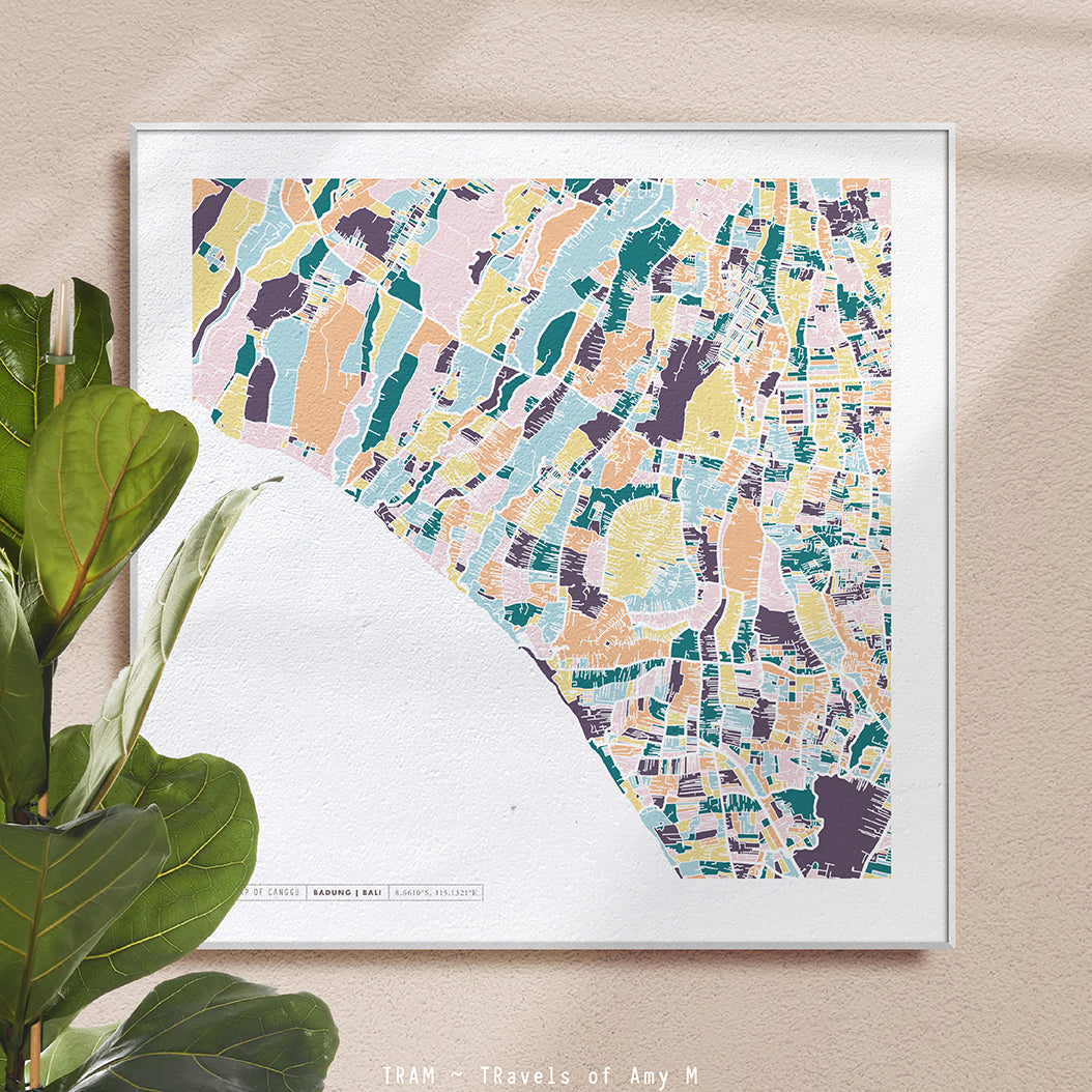 CANGGU MAP ART PRINT