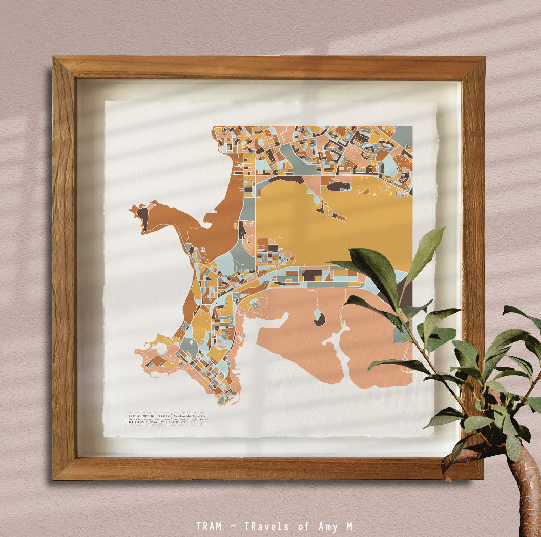 DARWIN MAP ART PRINT