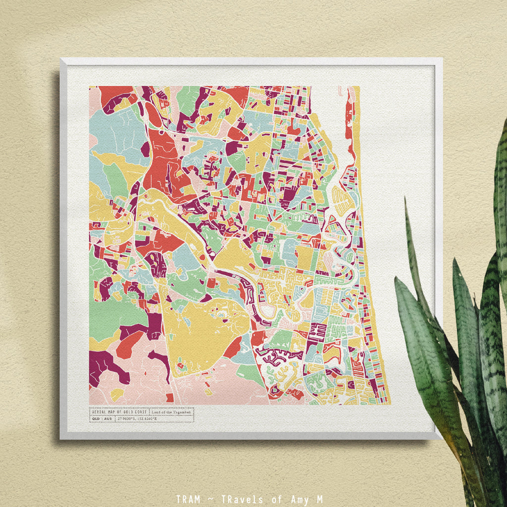 GOLD COAST MAP ART PRINT