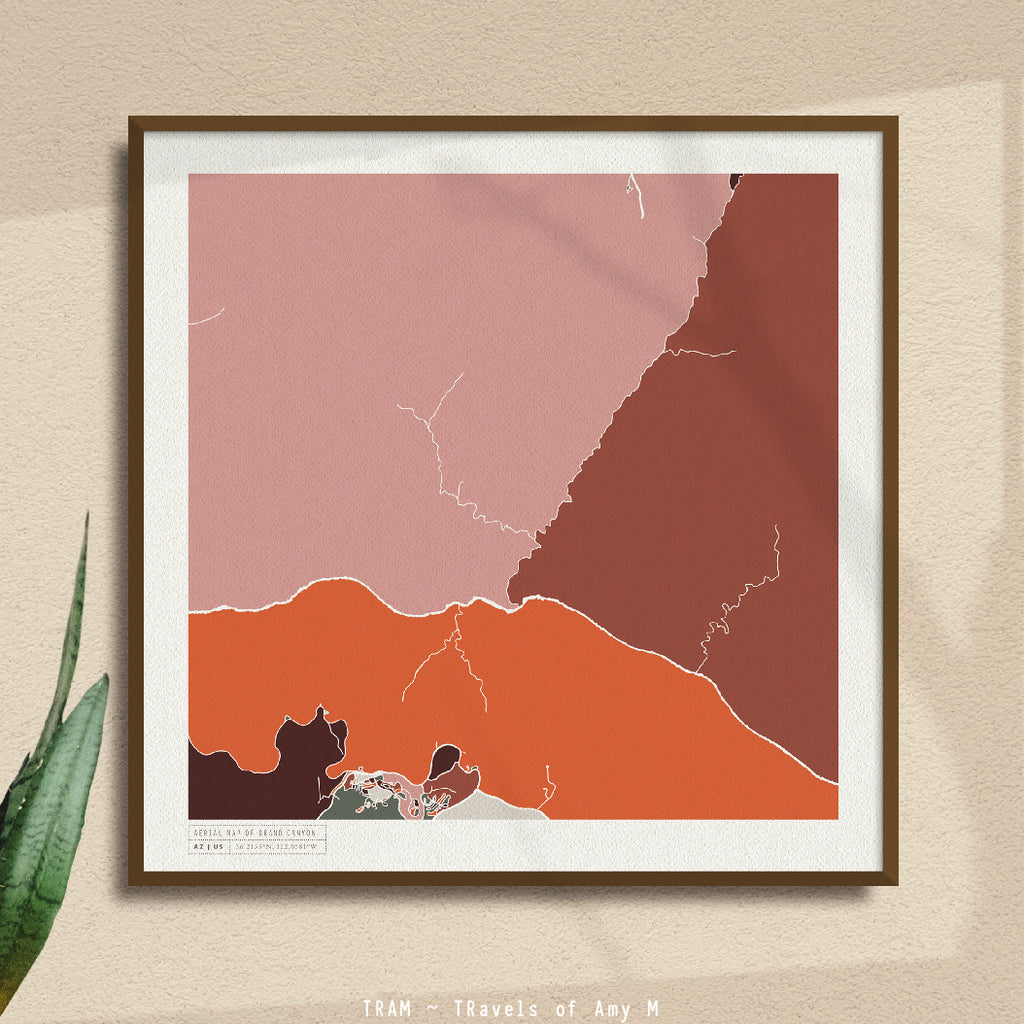 GRAND CANYON MAP ART PRINT