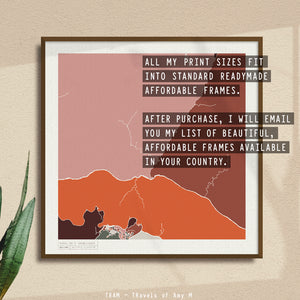 GRAND CANYON MAP ART PRINT