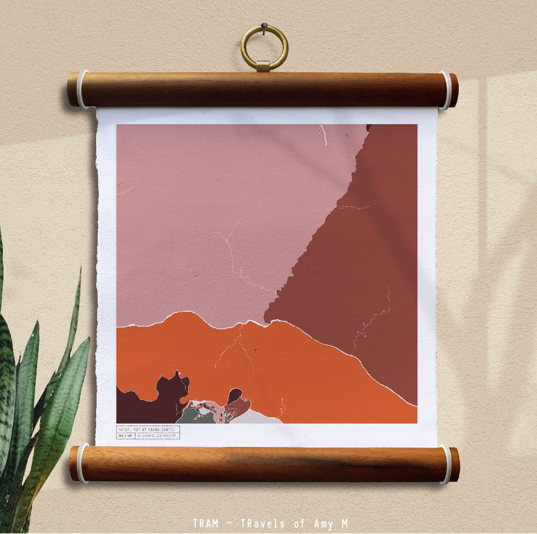 GRAND CANYON MAP ART PRINT