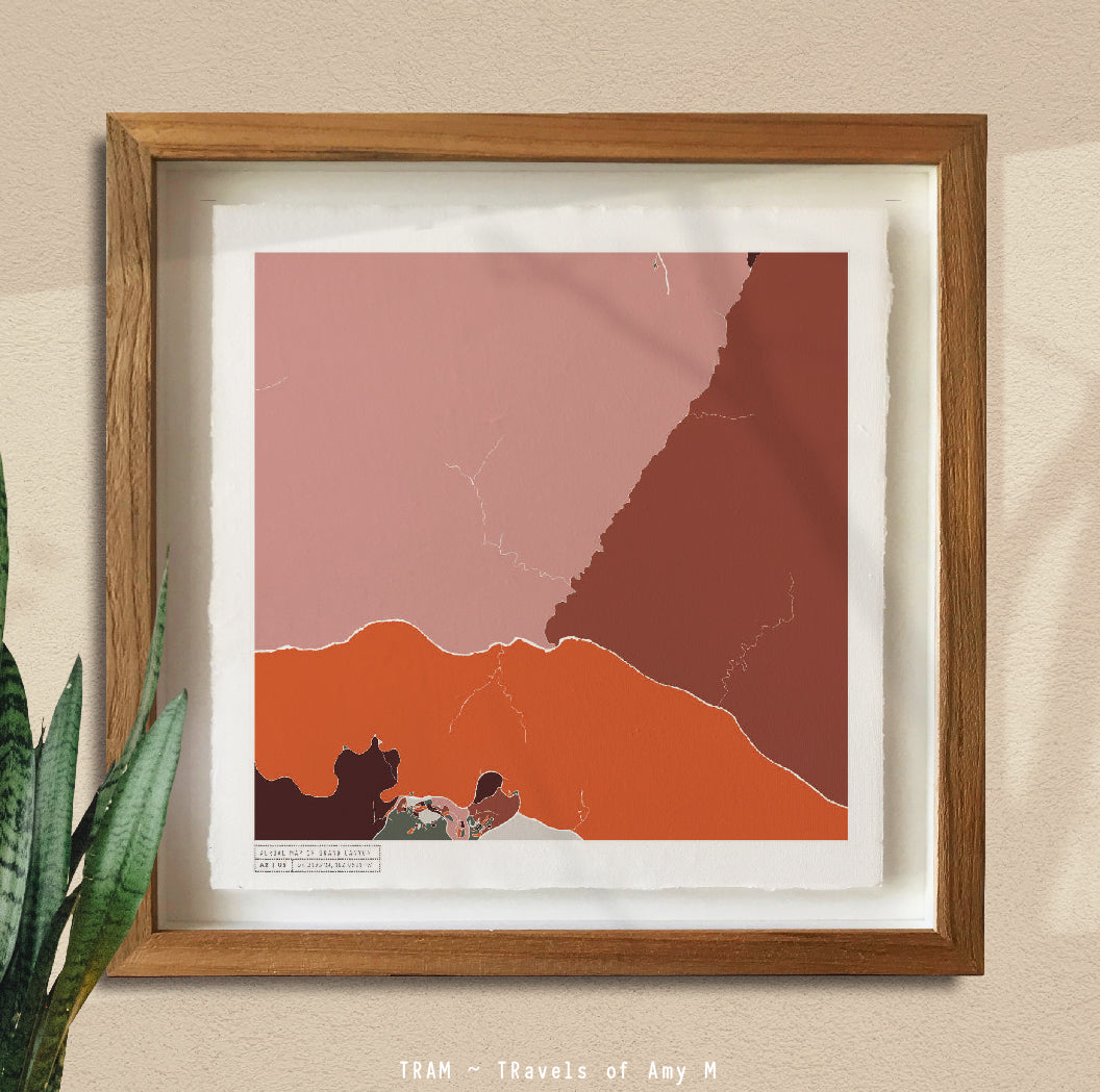 GRAND CANYON MAP ART PRINT