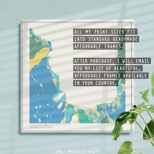 LAKE TAHOE MAP ART PRINT