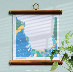 LAKE TAHOE MAP ART PRINT