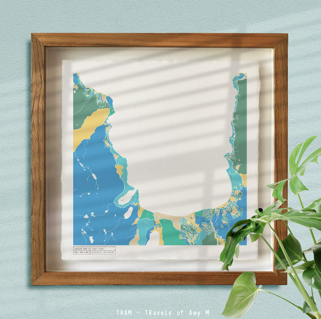 LAKE TAHOE MAP ART PRINT