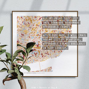 LISBON MAP ART PRINT