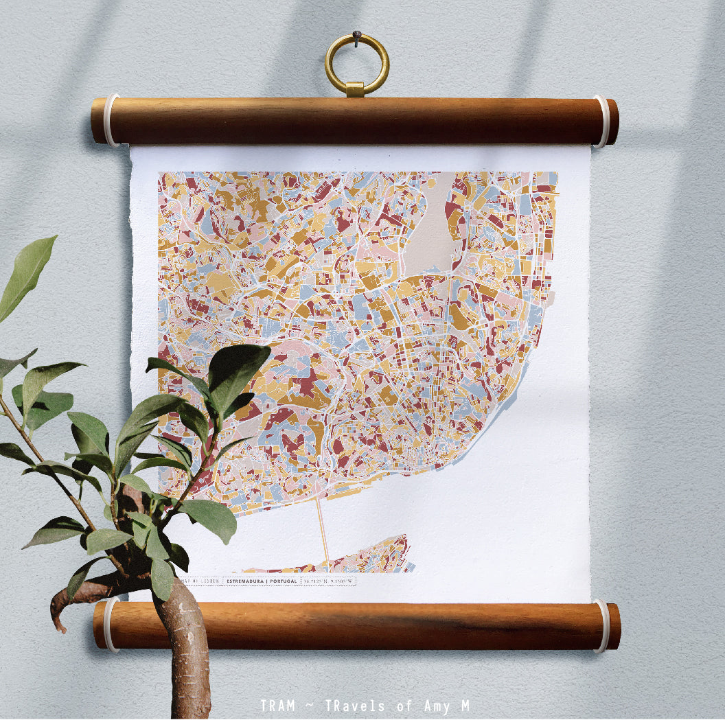 LISBON MAP ART PRINT