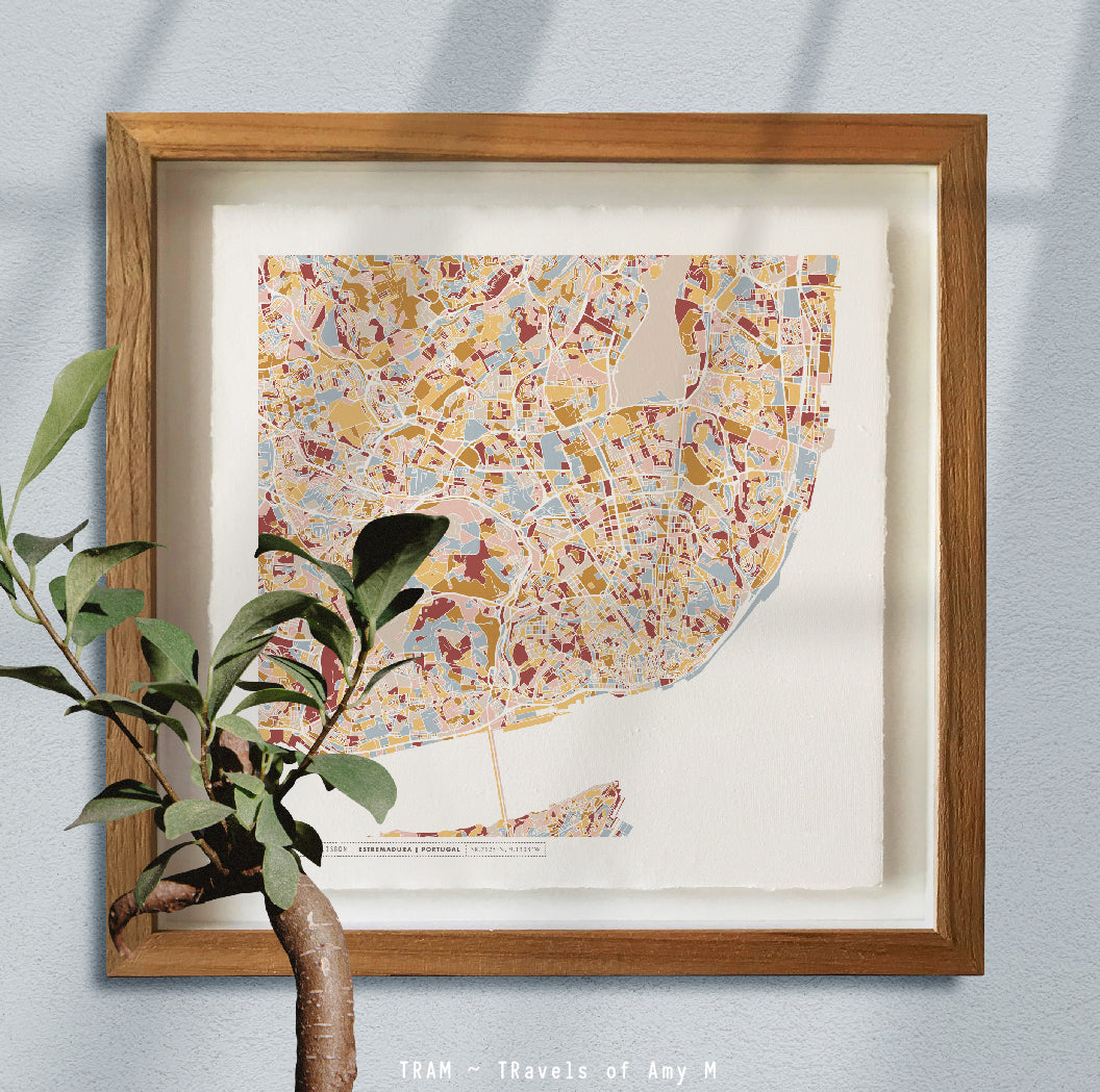 LISBON MAP ART PRINT