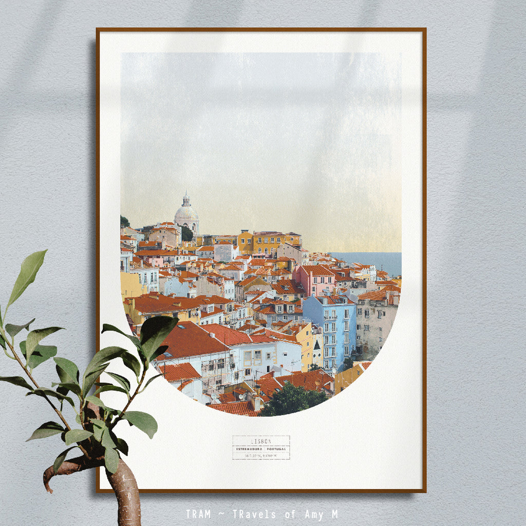 LISBON SKYLINE ART PRINT