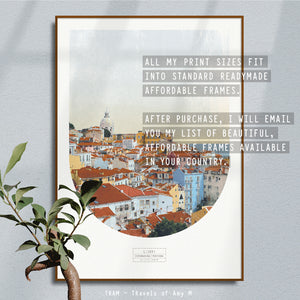 LISBON SKYLINE ART PRINT