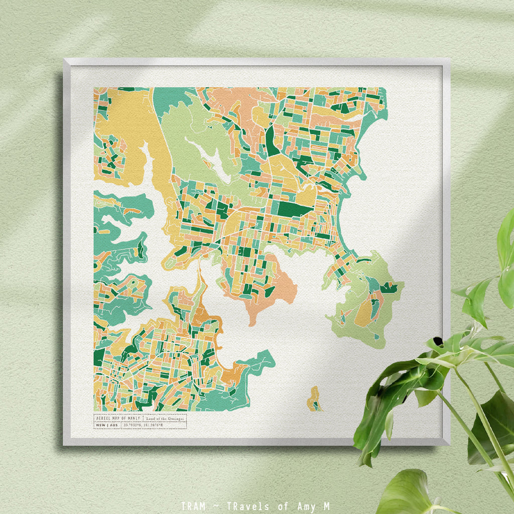 MANLY MAP ART PRINT