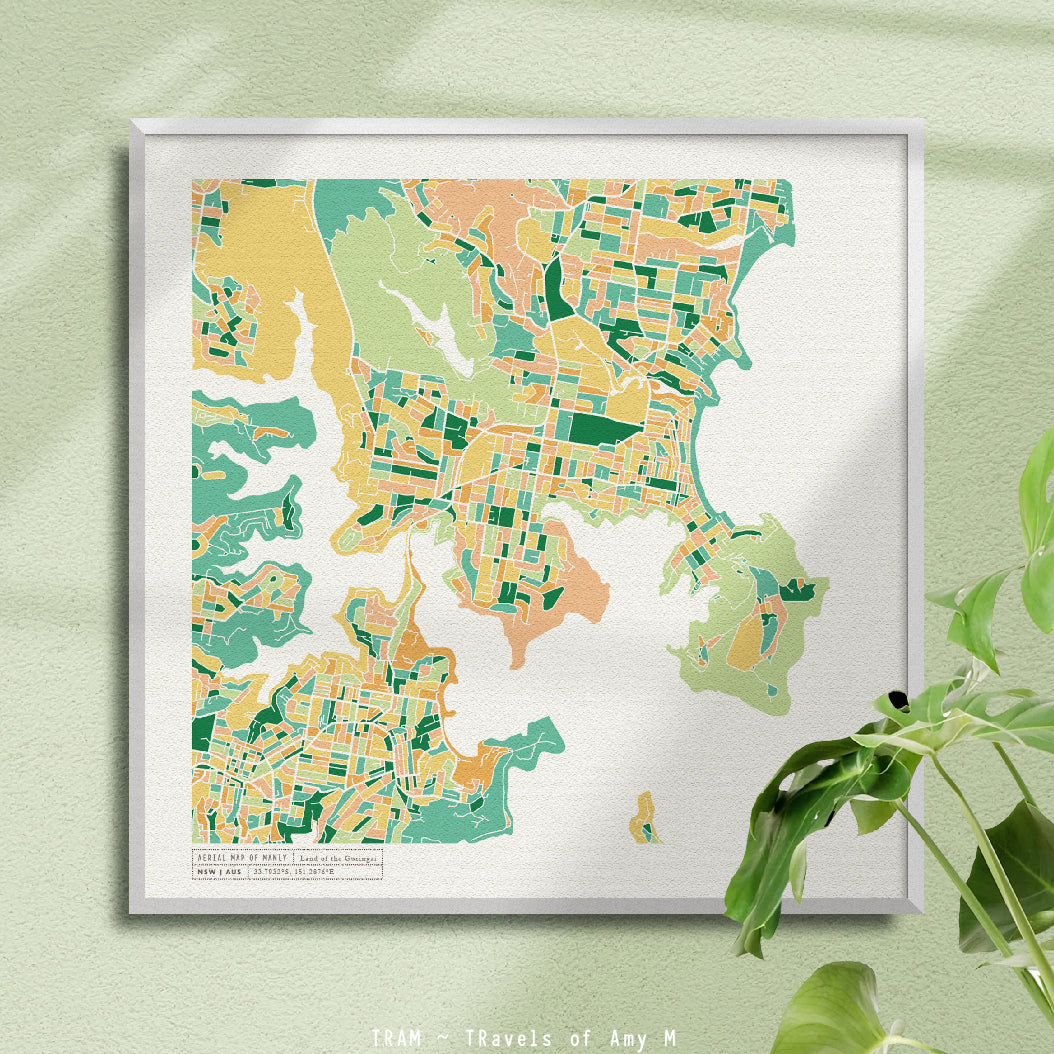 MANLY MAP ART PRINT