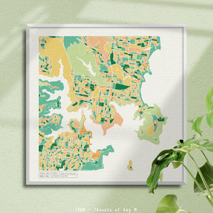 MANLY MAP ART PRINT