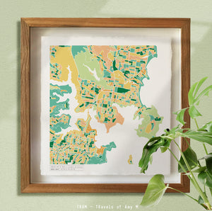 MANLY MAP ART PRINT