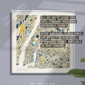 NEW YORK MAP ART PRINT