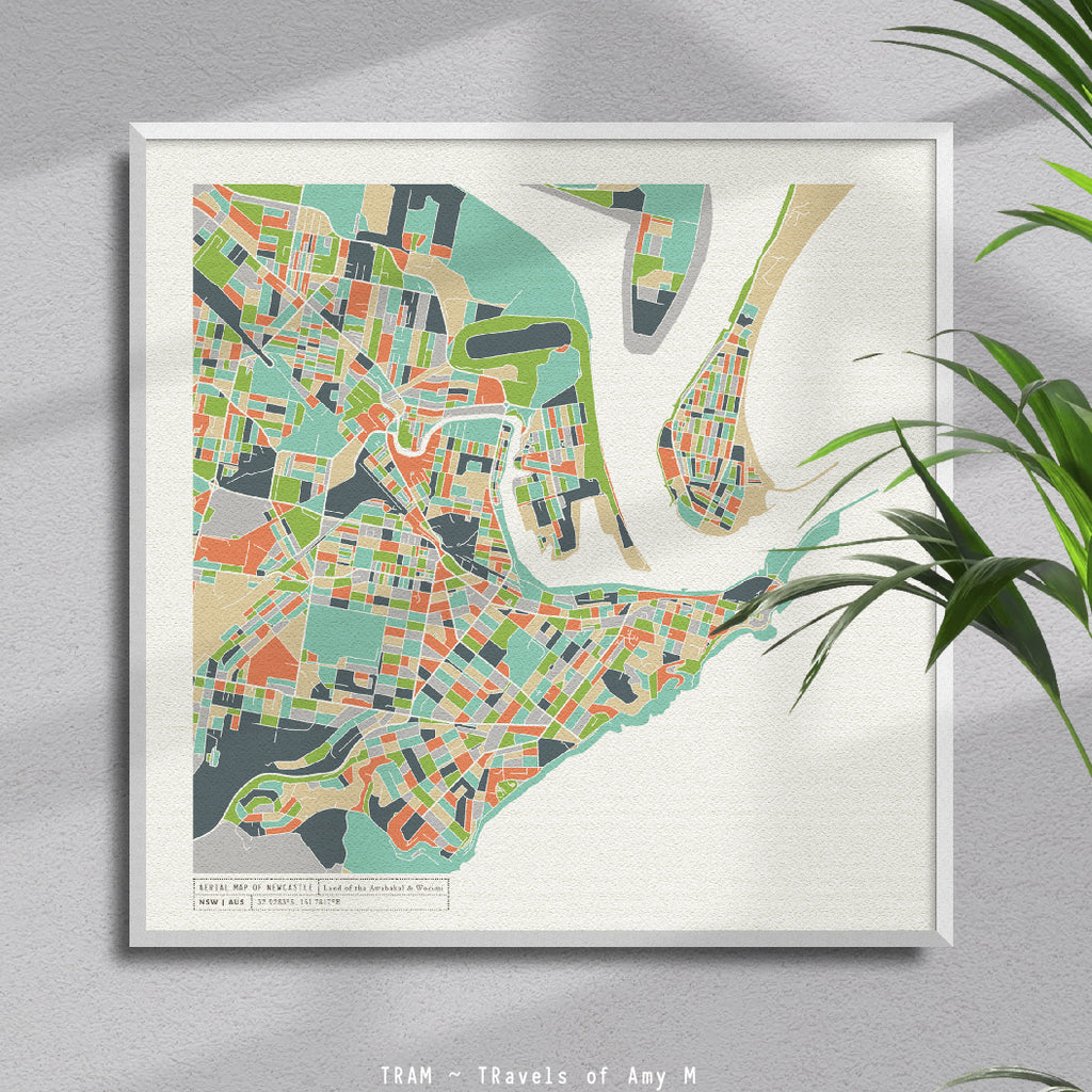 NEWCASTLE MAP ART PRINT