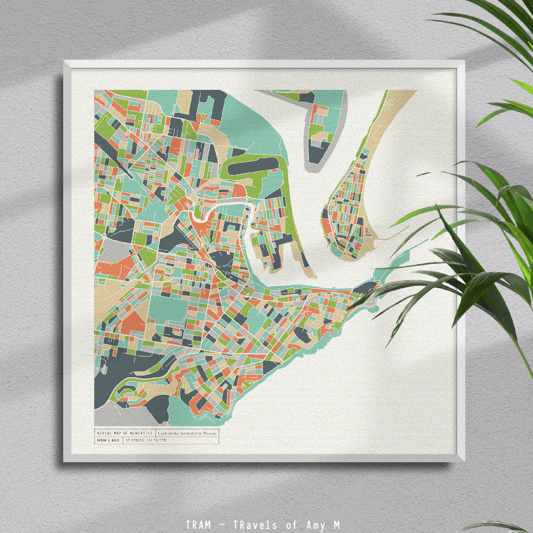 NEWCASTLE MAP ART PRINT