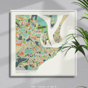 NEWCASTLE MAP ART PRINT