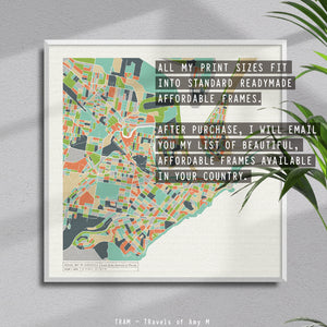 NEWCASTLE MAP ART PRINT
