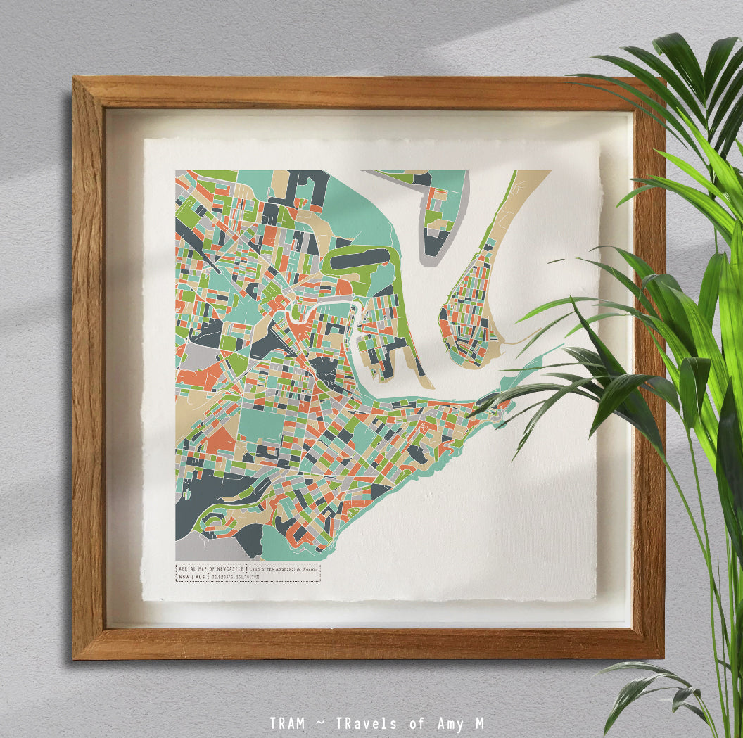 NEWCASTLE MAP ART PRINT