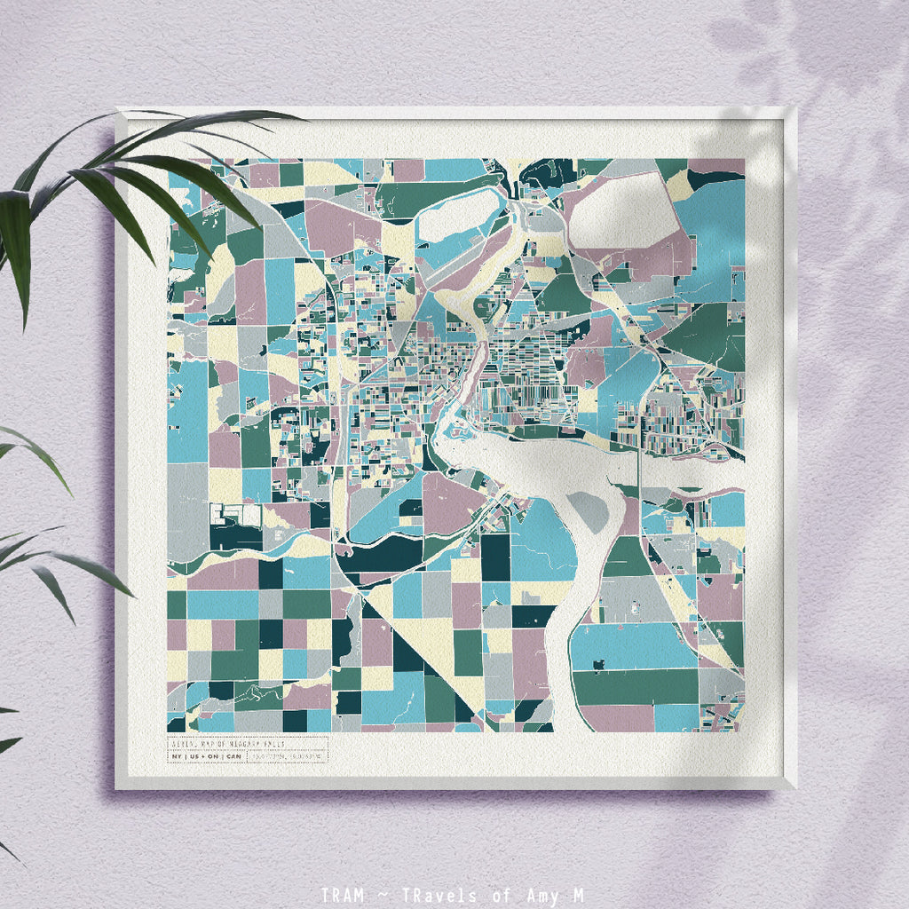 NIAGARA FALLS MAP ART PRINT