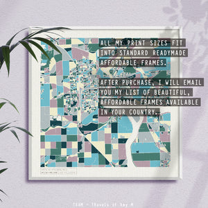NIAGARA FALLS MAP ART PRINT