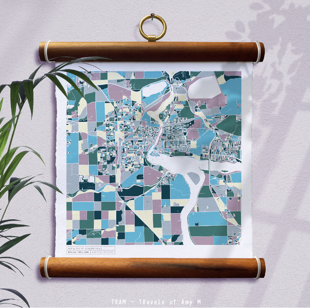NIAGARA FALLS MAP ART PRINT