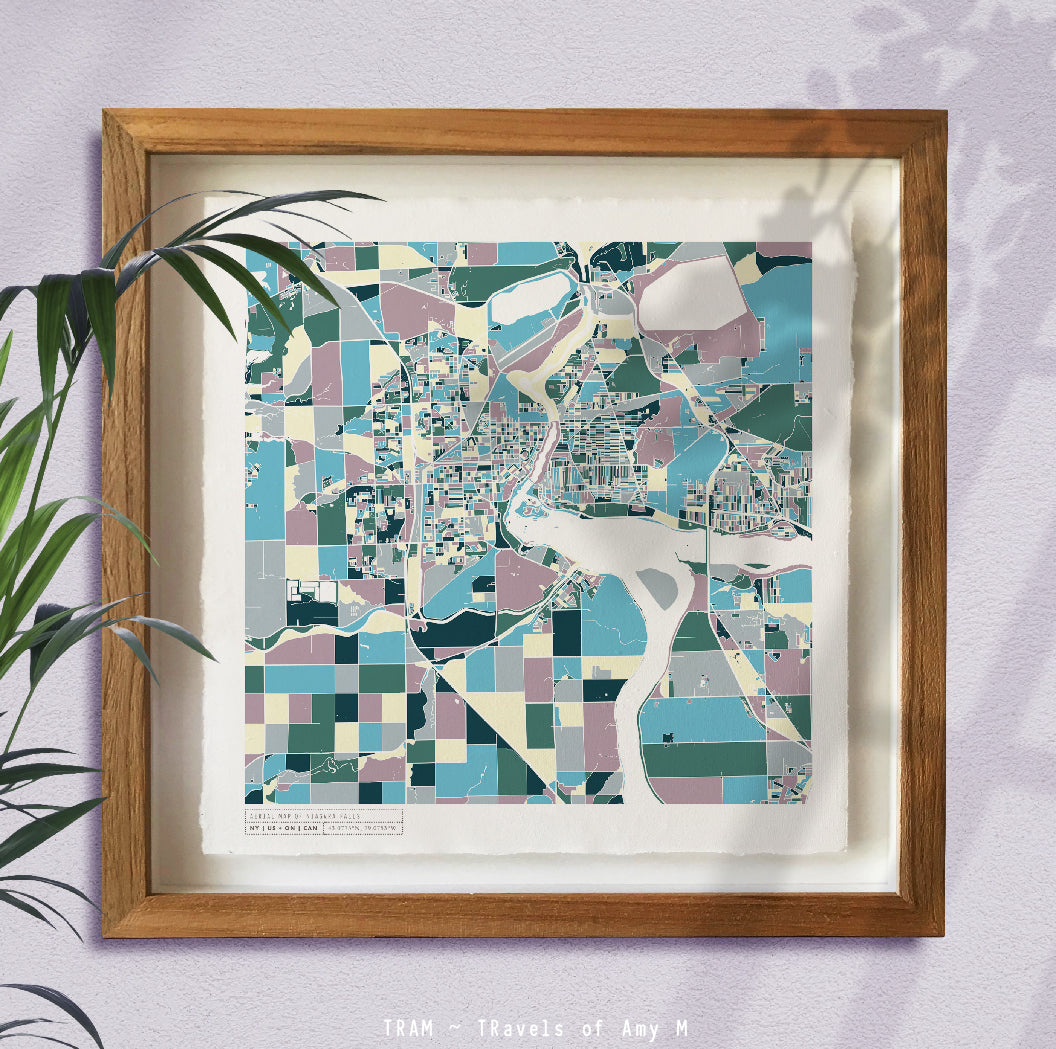 NIAGARA FALLS MAP ART PRINT