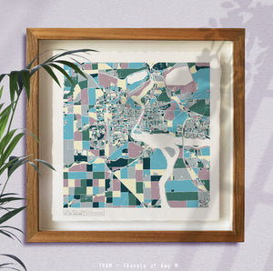NIAGARA FALLS MAP ART PRINT