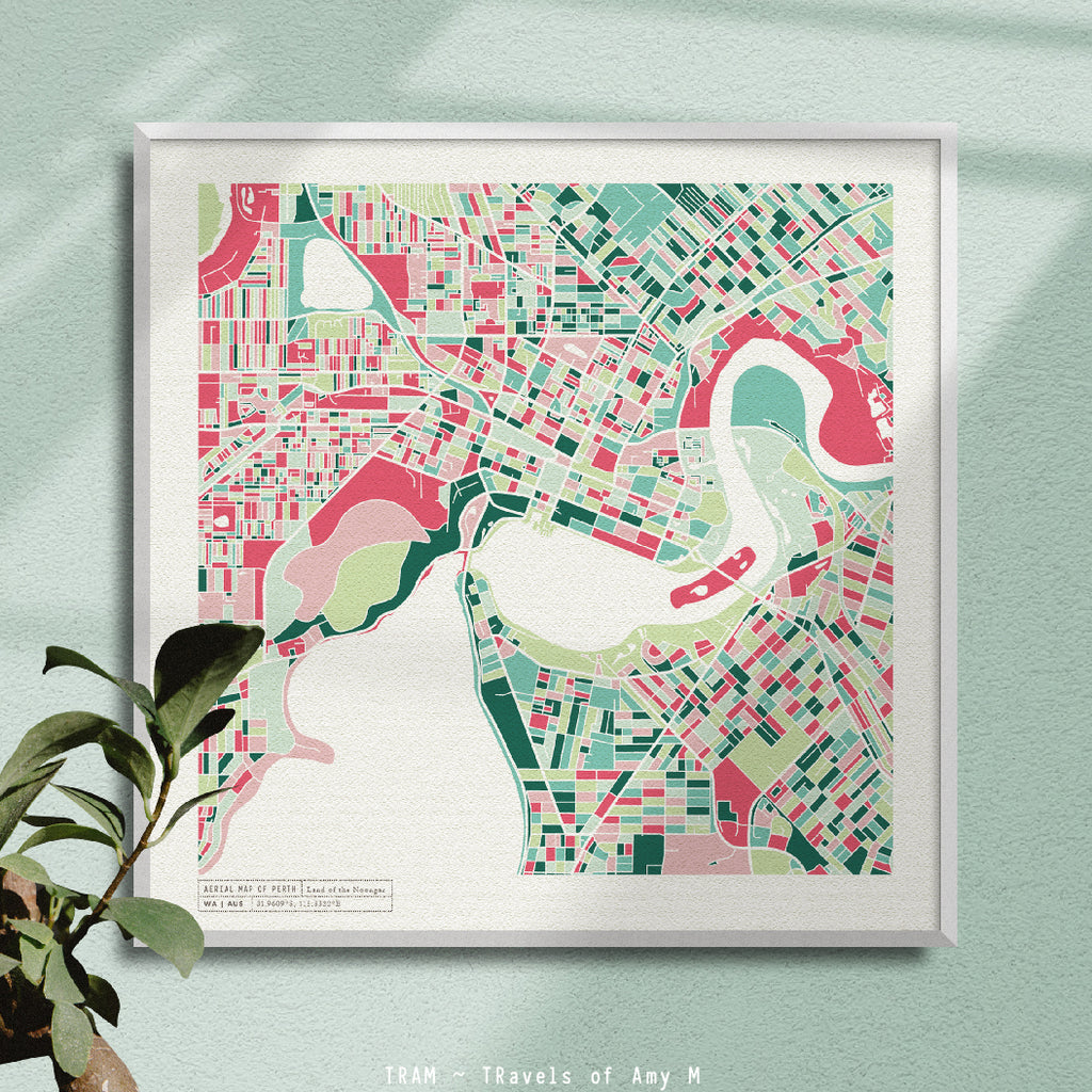 PERTH MAP ART PRINT