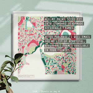 PERTH MAP ART PRINT