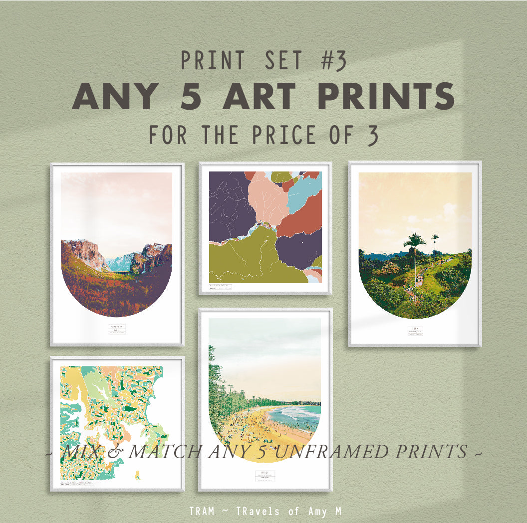ANY 5 ART PRINTS FOR PRICE OF 3
