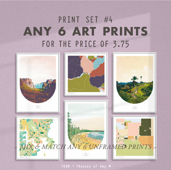 ANY 6 ART PRINTS FOR PRICE OF 3.75