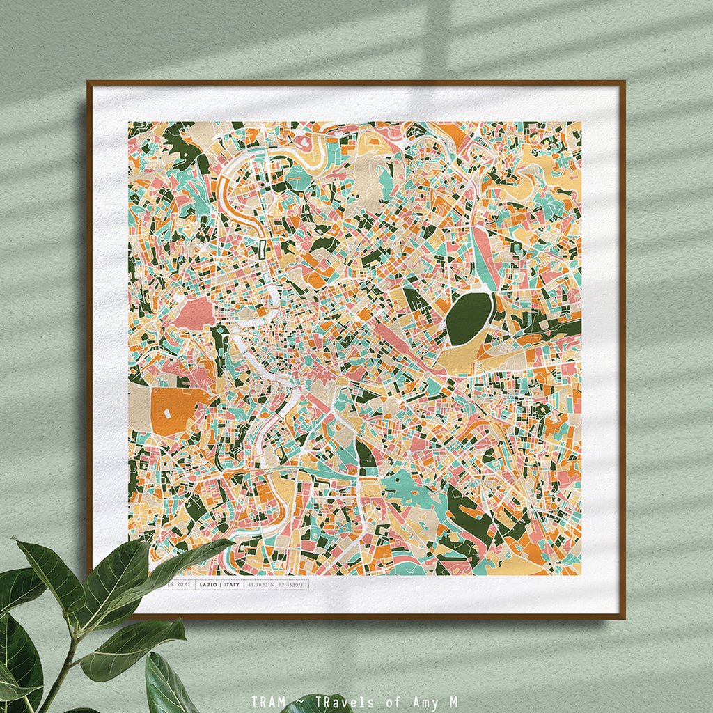 ROME MAP ART PRINT