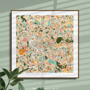 ROME MAP ART PRINT