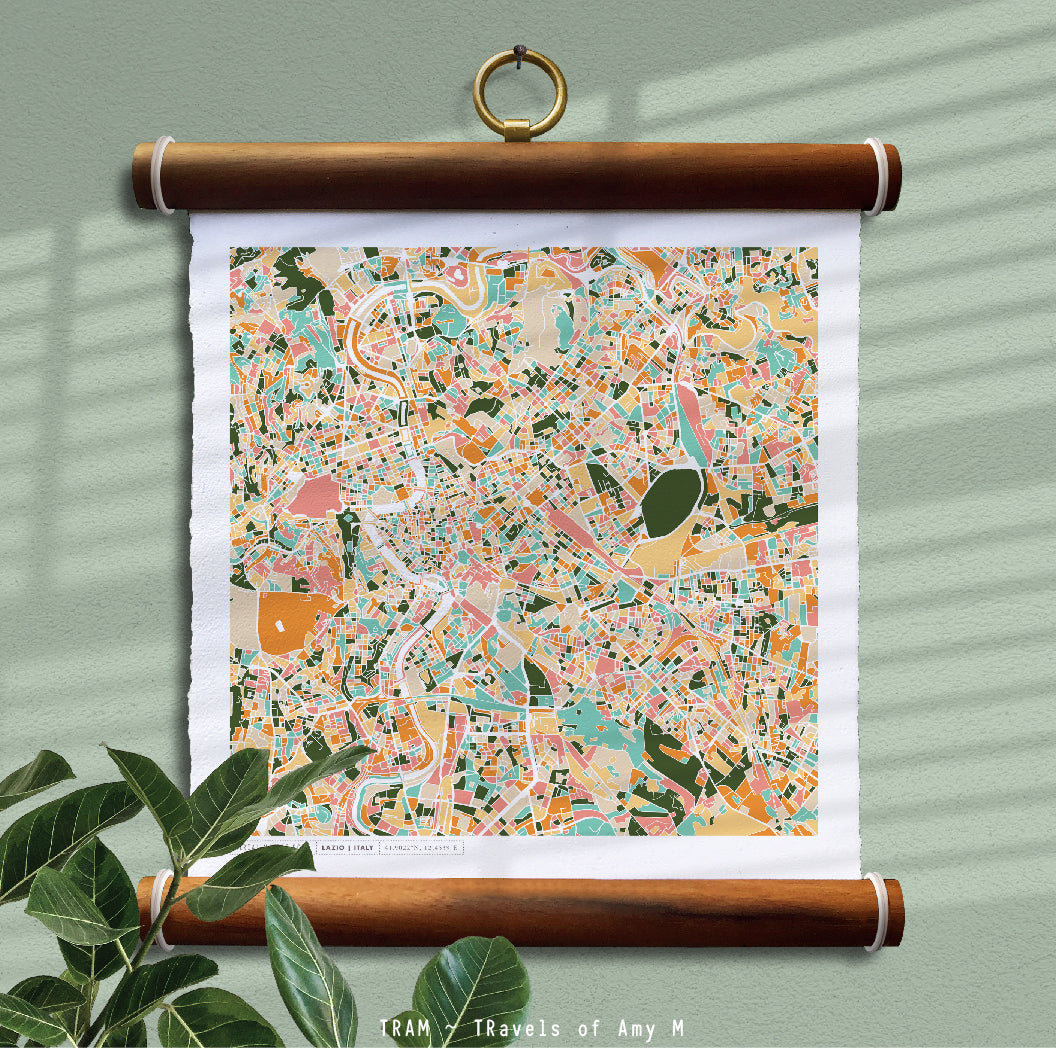 ROME MAP ART PRINT